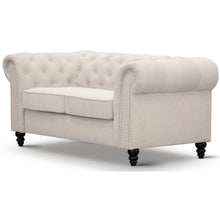 Load image into Gallery viewer, Mellowly 2 Seater Sofa Fabric Uplholstered Chesterfield Lounge Couch - Beige