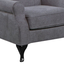 Load image into Gallery viewer, Mellowly Wing Back Chair Sofa Chesterfield Armchair Fabric Uplholstered - Grey