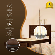 Load image into Gallery viewer, Comfortis 4pc Queen Bed Frame Suite Bedside Tallboy Furniture Package - Walnut