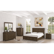 Load image into Gallery viewer, Lily 5pc King Bed Suite Bedside Dresser Bedroom Furniture Package - Rustic Grey