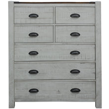 Load image into Gallery viewer, Erica Tallboy 7 Chest of Drawers Solid Acacia Timber Wood Cabinet Brown White