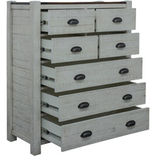 Load image into Gallery viewer, Erica Tallboy 7 Chest of Drawers Solid Acacia Timber Wood Cabinet Brown White