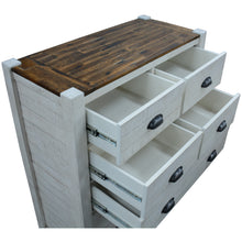Load image into Gallery viewer, Erica Tallboy 7 Chest of Drawers Solid Acacia Timber Wood Cabinet Brown White