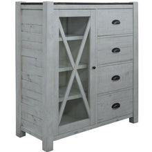 Load image into Gallery viewer, Erica Tallboy 4 Chest of Drawers Solid Acacia Timber Wood Cabinet Brown White
