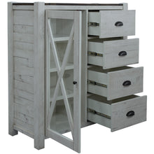 Load image into Gallery viewer, Erica Tallboy 4 Chest of Drawers Solid Acacia Timber Wood Cabinet Brown White