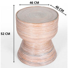 Load image into Gallery viewer, Clover Rattan Round Side Coffee End Table 46cm with Glass Top - Whitewash