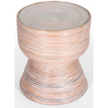 Load image into Gallery viewer, Clover Rattan Round Side Coffee End Table 46cm with Glass Top - Whitewash