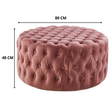 Load image into Gallery viewer, Bloomer Velvet Fabric Accent Love Chair Round Ottoman Set - Rose Pink