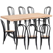 Load image into Gallery viewer, Petunia 9pc 210cm Dining Table Set 8 Arched Back Chair Elm Timber Wood