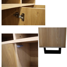 Load image into Gallery viewer, Petunia Buffet Table 160cm 3 Door 3 Niche Elm Timber Wood Metal Leg - Natural