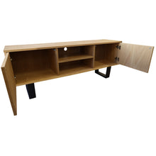 Load image into Gallery viewer, Petunia  ETU Entertainment TV Unit 160cm Elm Timber Wood 2 Door - Natural