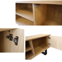 Load image into Gallery viewer, Petunia  ETU Entertainment TV Unit 160cm Elm Timber Wood 2 Door - Natural