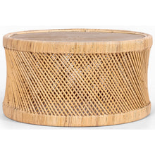 Load image into Gallery viewer, Freesia 80cm Round Coffee Table Mango Wood Top Rattan Frame - Natural