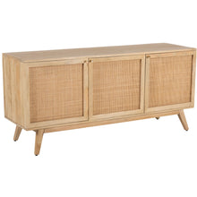 Load image into Gallery viewer, Olearia Buffet Table 150cm 3 Door Solid Mango Wood Storage Cabinet Natural