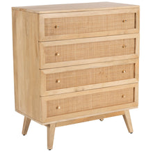 Load image into Gallery viewer, Olearia Storage Cabinet Buffet Chest of 4 Drawer Mango Wood Rattan Natural