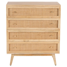 Load image into Gallery viewer, Olearia Storage Cabinet Buffet Chest of 4 Drawer Mango Wood Rattan Natural