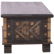 Load image into Gallery viewer, Onir Coffee Table Antique Handcrafted Solid Mango Wood Storage Trunk Chest Box
