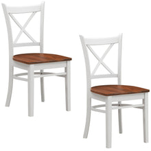 Load image into Gallery viewer, Lupin Dining Chair Set of 2 Crossback Solid Rubber Wood Furniture - White Oak