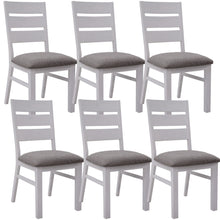 Load image into Gallery viewer, Plumeria Dining Chair Set of 6 Solid Acacia Wood Dining Furniture - White Brush