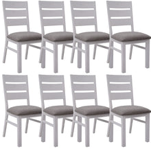 Load image into Gallery viewer, Plumeria Dining Chair Set of 8 Solid Acacia Wood Dining Furniture - White Brush