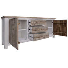 Load image into Gallery viewer, Plumeria Buffet Table 200cm 2 Door 3 Drawer Solid Acacia Timber - White Brush