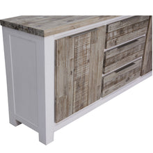 Load image into Gallery viewer, Plumeria Buffet Table 200cm 2 Door 3 Drawer Solid Acacia Timber - White Brush