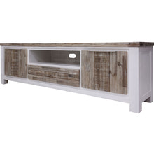 Load image into Gallery viewer, Plumeria ETU Entertainment TV Unit 210cm 2 Door Solid Acacia Timber -White Brush