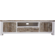 Load image into Gallery viewer, Plumeria ETU Entertainment TV Unit 210cm 2 Door Solid Acacia Timber -White Brush