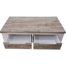 Load image into Gallery viewer, Plumeria Coffee Table 130cm 2 Drawer Solid Acacia Timber Wood - White Brush