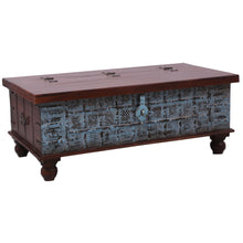Load image into Gallery viewer, Konark Coffee Table Antique Handcrafted Solid Mango Wood Storage Trunk Chest Box
