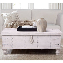 Load image into Gallery viewer, Surya Coffee Table Antique Handcrafted Solid Mango Wood Storage Trunk Chest Box