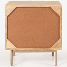 Load image into Gallery viewer, Martina Set of 2 Bedside Table 2 Drawer Storage Cabinet Solid Mango Wood Rattan