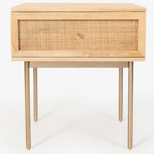 Load image into Gallery viewer, Martina Bedside Table 1 Drawer Storage Cabinet Solid Mango Wood Rattan