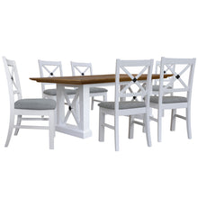 Load image into Gallery viewer, Beechworth 7pc Dining Set 200cm Table 6 Chair Pine Wood Hampton Furniture - Grey