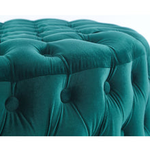 Load image into Gallery viewer, Cosmos Tufted Velvet Fabric Round Ottoman Footstools - Green
