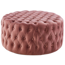 Load image into Gallery viewer, Cosmos Tufted Velvet Fabric Round Ottoman Footstools - Rose Pink