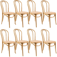 Load image into Gallery viewer, Azalea Arched Back Dining Chair Set of 8 Solid Elm Timber Wood Rattan Seat - Oak