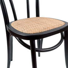 Load image into Gallery viewer, Azalea Arched Back Dining Chair 4 Set Solid Elm Timber Wood Rattan Seat - Black