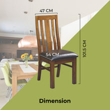 Load image into Gallery viewer, Birdsville PU Seat Dining Chair Set of 2 Solid Ash Wood Dining Furniture -Brown