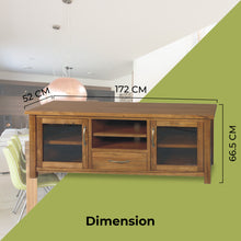 Load image into Gallery viewer, Birdsville ETU Entertainment TV Unit 172cm 2 Door 1 Drawer Mt Ash Wood - Brown