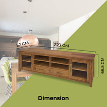 Load image into Gallery viewer, Birdsville ETU Entertainment TV Unit 223cm 2 Door 2 Drawer Mt Ash Wood - Brown