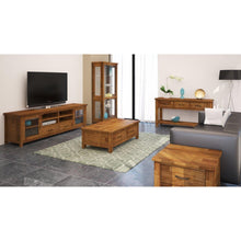 Load image into Gallery viewer, Birdsville ETU Entertainment TV Unit 223cm 2 Door 2 Drawer Mt Ash Wood - Brown