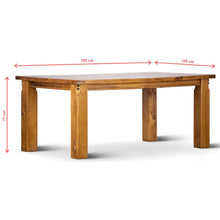 Load image into Gallery viewer, Teasel Dining Table 180cm Solid Pine Timber Wood Furniture - Rustic Oak