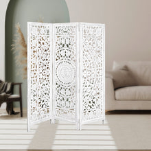 Load image into Gallery viewer, Jans 3 Panel Room Divider Screen Privacy Shoji Timber Wood Stand - White
