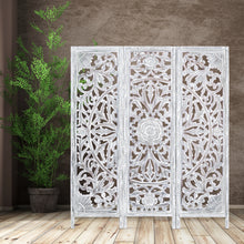 Load image into Gallery viewer, Diego 3 Panel Room Divider Screen Privacy Shoji Timber Wood Stand - White