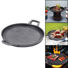 Load image into Gallery viewer, 30cm Round Cast Iron Griddle Plate, BBQ Pan Cooking Griddle Grill for StoveF, Oven