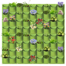 Load image into Gallery viewer, 72 Pockets Wall Hanging Planter Planting Grow Bag Vertical Garden Vegetable Flower Green