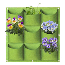 Load image into Gallery viewer, 9 Pockets Wall Hanging Planter Planting Grow Bag Vertical Garden Vegetable Flower Green