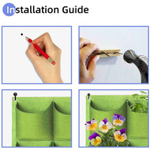 Load image into Gallery viewer, 9 Pockets Wall Hanging Planter Planting Grow Bag Vertical Garden Vegetable Flower Green