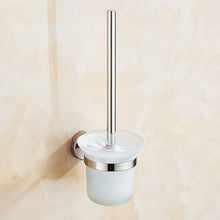 Load image into Gallery viewer, Toilet Brush Holder Wall Mount Rustproof Frosted Glass for Bathroom